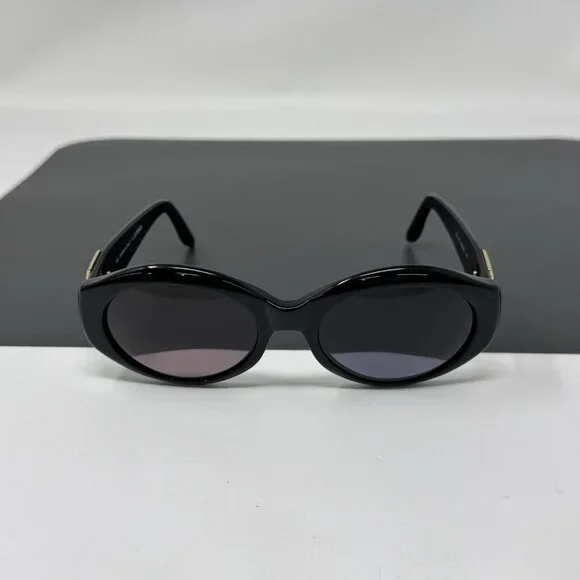 Fendi FS 173 Ebony Oval Black Vintage Side Gold Mesh Sunglasses Frame Only